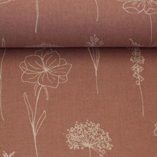 Dekodruck "Linde" Blumen Altrosa by Swafing
